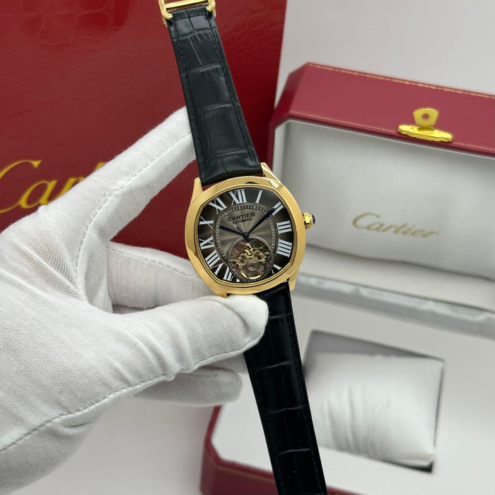 Cartier Style Gold Automatic Open Heart Watch – Champagne Dial Luxury