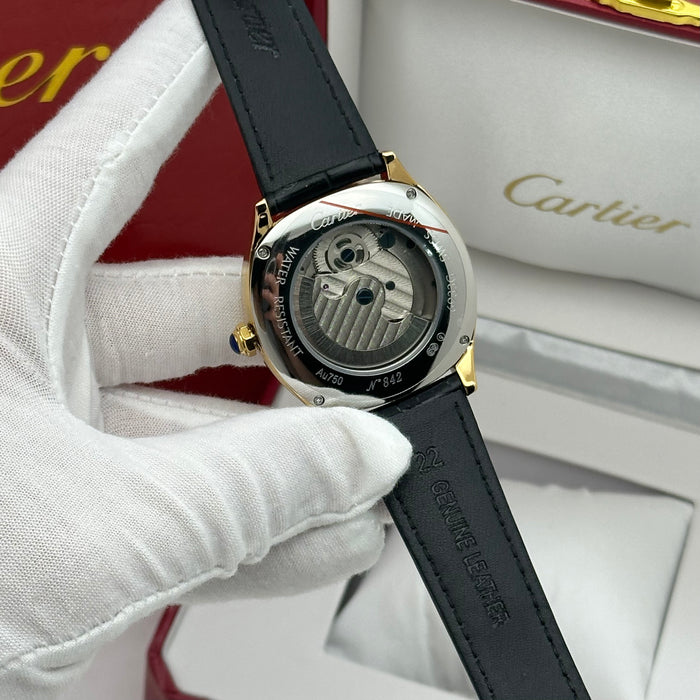 Cartier Style Gold Automatic Open Heart Watch – Champagne Dial Luxury