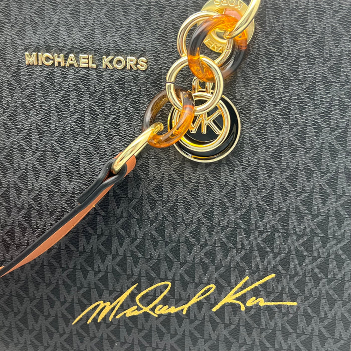 Michael Kors Signature Large Tote Bag – MK Canvas with Tortoiseshell Chain Handles