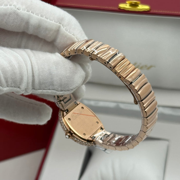 Cartier Style Oval Diamond Watch – Rose Gold Luxury Women’s Bracelet