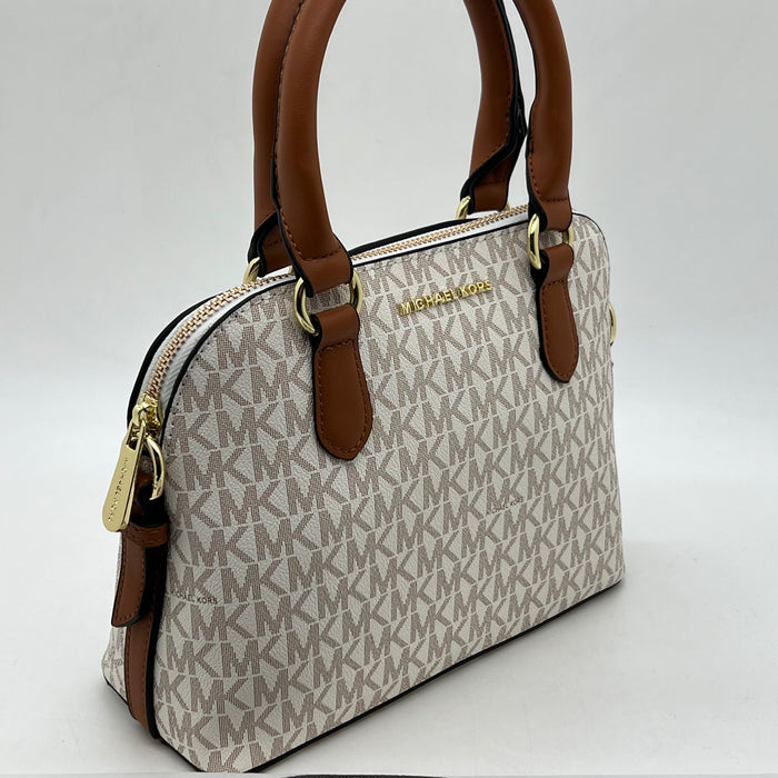 Michael Kors Jet Set Signature Dome Satchel Bag – Luxury Handbag (Multiple Colors)