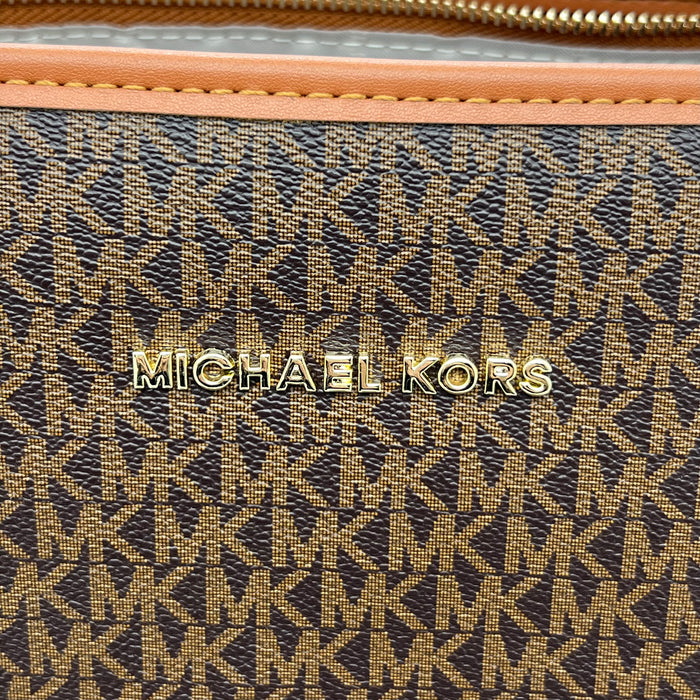 Michael Kors Jet Set Travel Large Tote Bag – Signature MK Canvas (With Pouch)