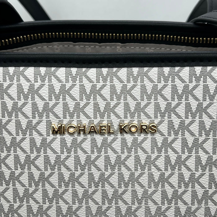 Michael Kors Jet Set Travel Large Tote Bag – Signature MK Canvas (With Pouch)