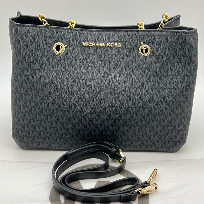 Michael Kors Jet Set Signature Chain Tote Bag – Large Luxury Shoulder Bag (Multi Colors)