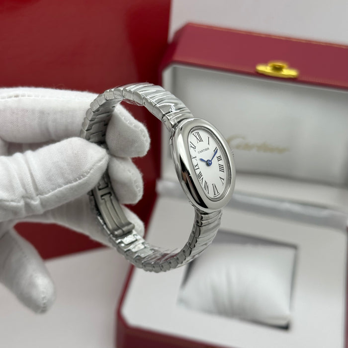 Cartier Style Oval Classic Watch – Silver & Gold Minimal Luxury Edition
