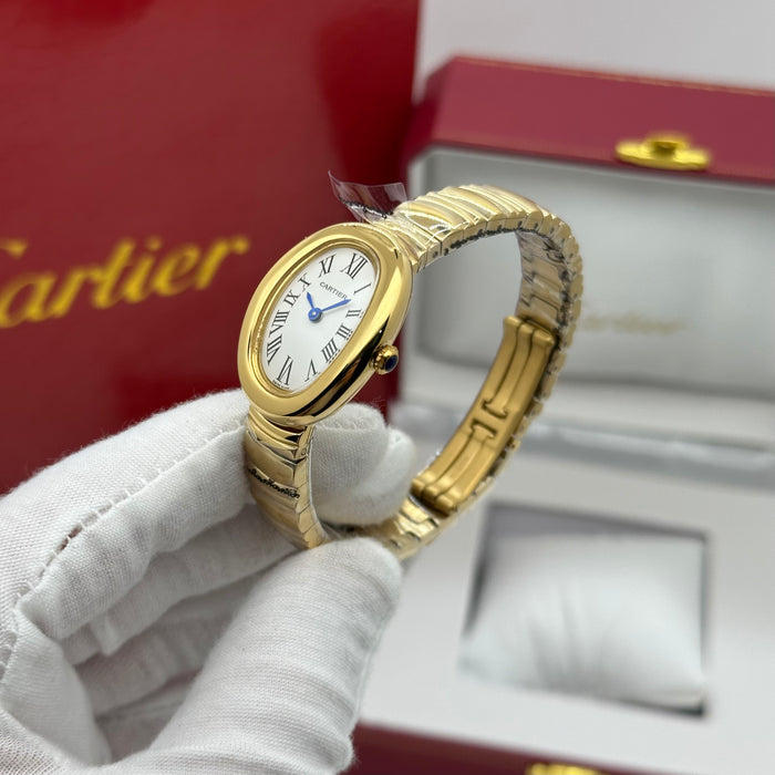 Cartier Style Oval Classic Watch – Silver & Gold Minimal Luxury Edition