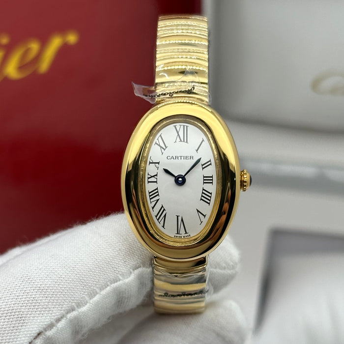 Cartier Style Oval Classic Watch – Silver & Gold Minimal Luxury Edition