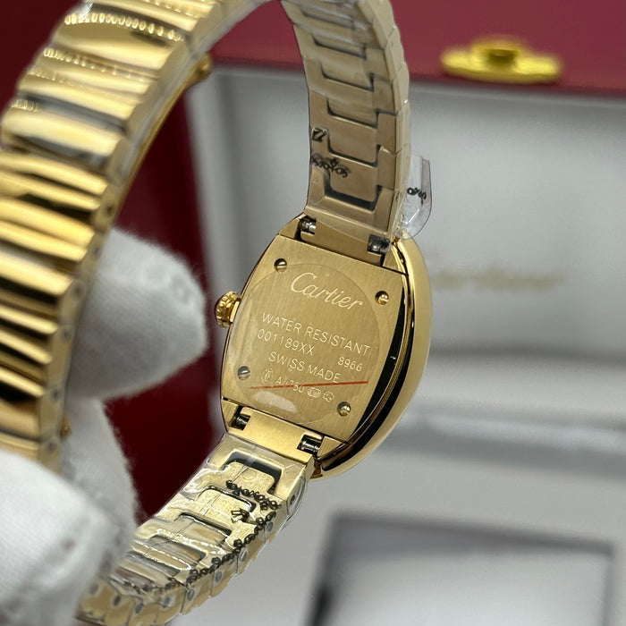 Cartier Style Oval Gold Minimal Watch – Elegant Slim Luxury Bracelet