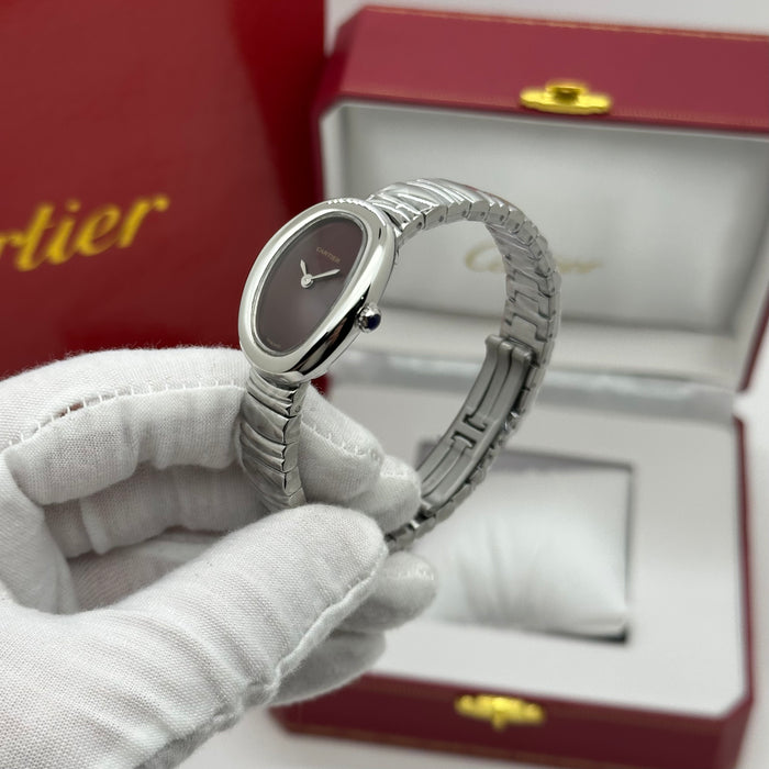 Cartier Style Oval Gold Minimal Watch – Elegant Slim Luxury Bracelet