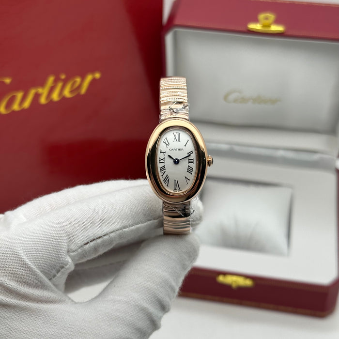 Cartier Style Oval Classic Watch – Silver & Gold Minimal Luxury Edition