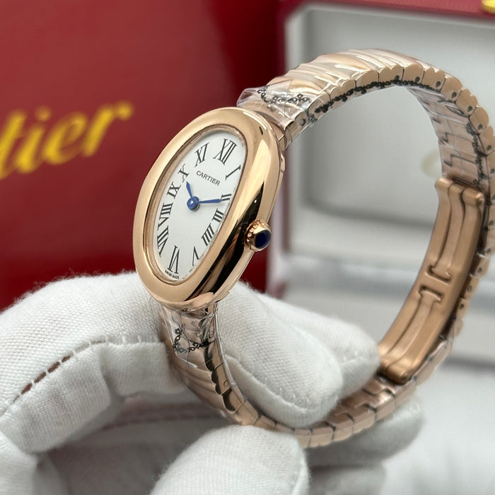 Cartier Style Oval Classic Watch – Silver & Gold Minimal Luxury Edition