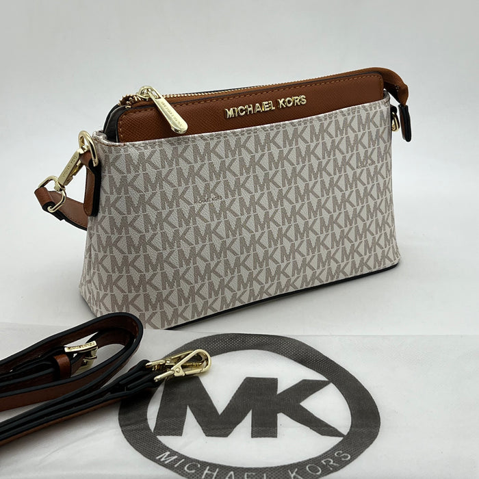Michael Kors Jet Set Slim Crossbody Bag – Signature MK Pouch (Multi Colors)