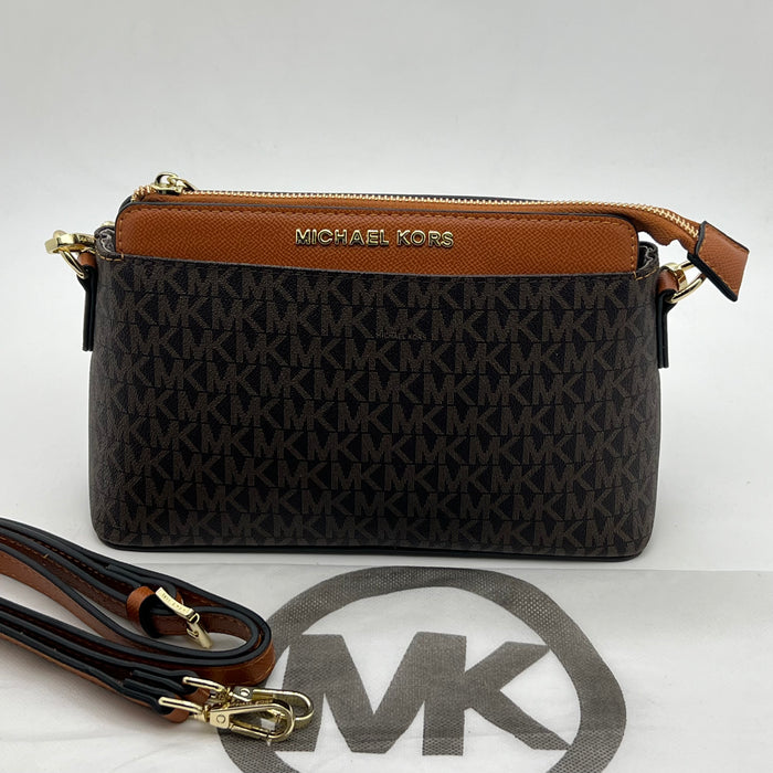 Michael Kors Jet Set Slim Crossbody Bag – Signature MK Pouch (Multi Colors)