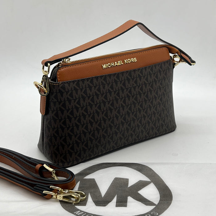 Michael Kors Jet Set Slim Crossbody Bag – Signature MK Pouch (Multi Colors)