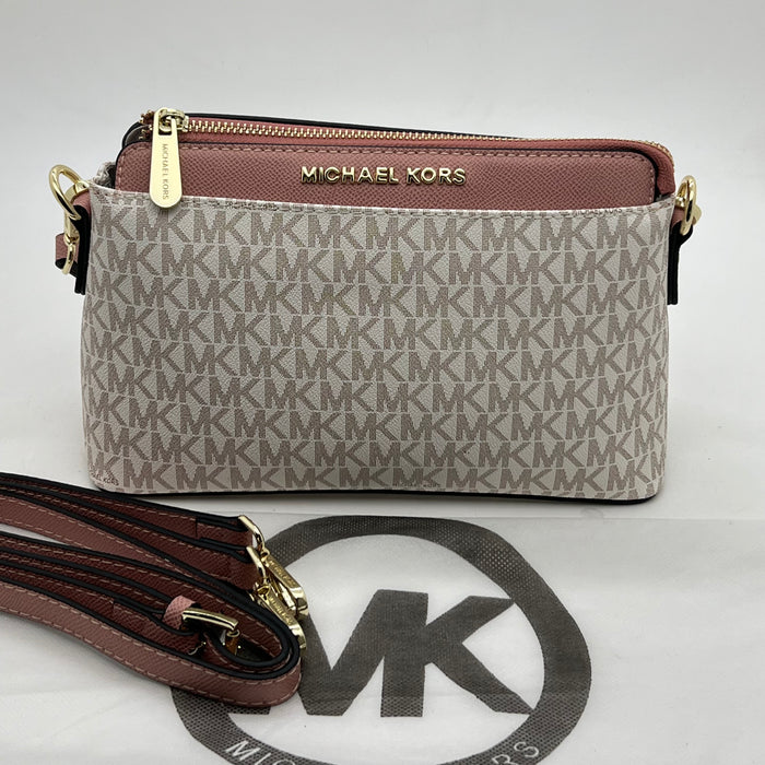 Michael Kors Jet Set Slim Crossbody Bag – Signature MK Pouch (Multi Colors)