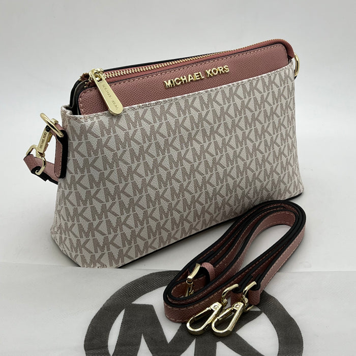 Michael Kors Jet Set Slim Crossbody Bag – Signature MK Pouch (Multi Colors)