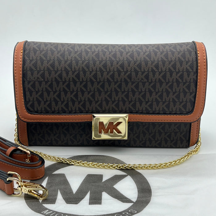 Michael Kors MK Chain Flap Crossbody Bag – Signature Monogram Shoulder Bag (Multi Colors)