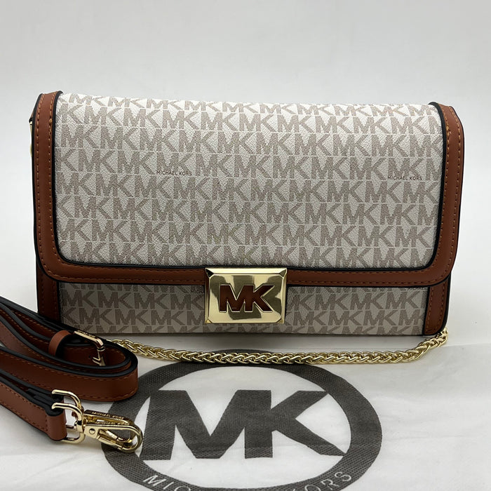 Michael Kors MK Chain Flap Crossbody Bag – Signature Monogram Shoulder Bag (Multi Colors)