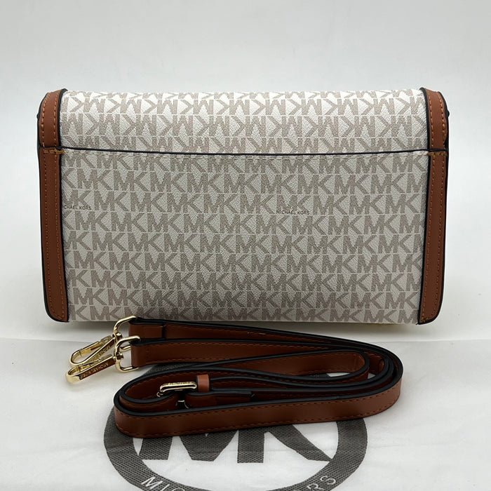 Michael Kors MK Chain Flap Crossbody Bag – Signature Monogram Shoulder Bag (Multi Colors)