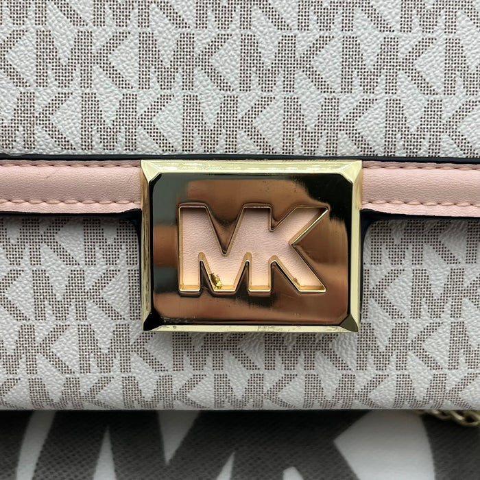 Michael Kors MK Chain Flap Crossbody Bag – Signature Monogram Shoulder Bag (Multi Colors)