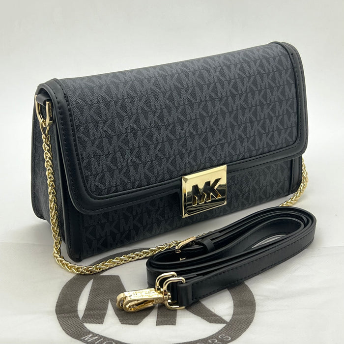 Michael Kors MK Chain Flap Crossbody Bag – Signature Monogram Shoulder Bag (Multi Colors)
