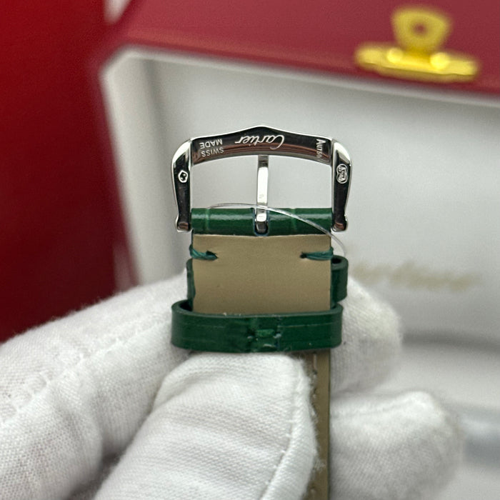 Cartier Santos Two-Tone Rose Gold & Steel 40MM – Green Leather Strap Luxury Watch