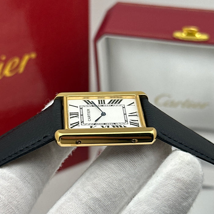 Cartier Ballon Tank Gold Case – Classic Leather Strap Luxury Watch