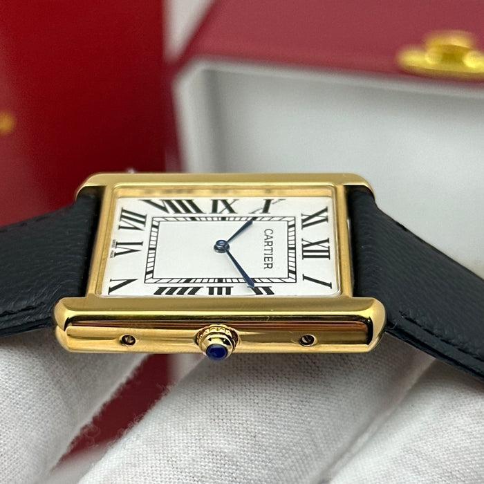 Cartier Ballon Tank Gold Case – Classic Leather Strap Luxury Watch