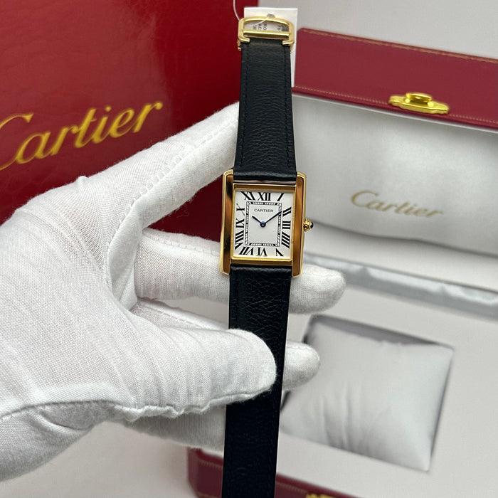 Cartier Ballon Tank Gold Case – Classic Leather Strap Luxury Watch