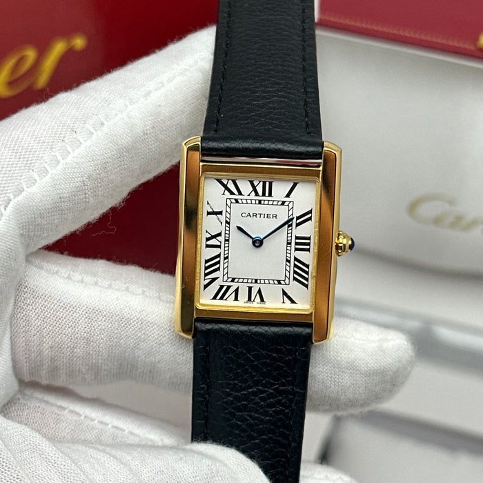 Cartier Ballon Tank Gold Case – Classic Leather Strap Luxury Watch