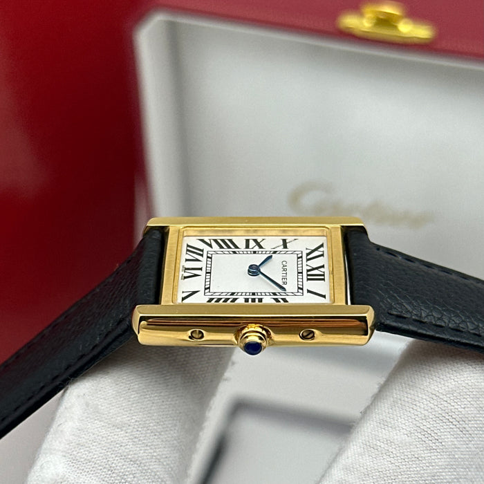 Cartier Ballon Tank Gold Case – Classic Leather Strap Luxury Watch