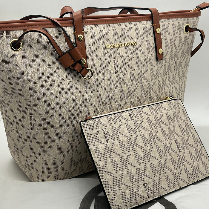 Michael Kors MK Tote Bag Set – Large Shoulder Bag with Matching Pouch