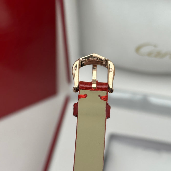 Cartier Baignoire Style Mini Gold 24MM – Red Strap Edition