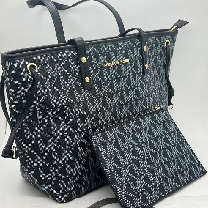 Michael Kors MK Tote Bag Set – Large Shoulder Bag with Matching Pouch