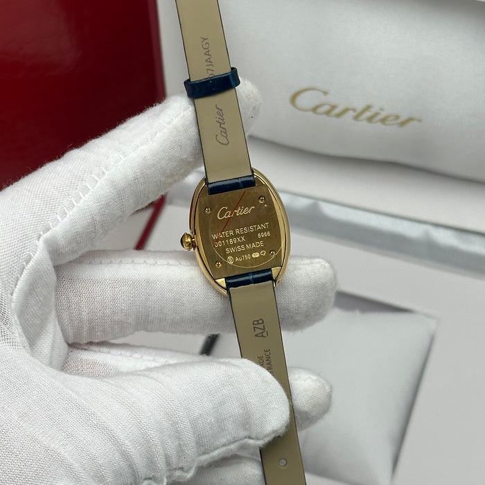 Cartier Baignoire Style Mini Gold 24MM – Blue Strap Edition