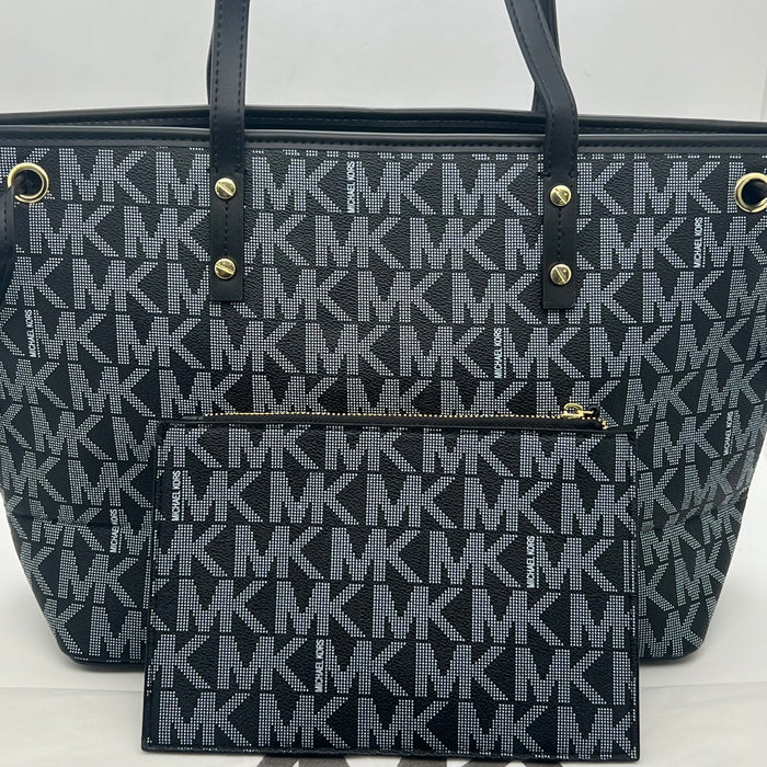 Michael Kors MK Tote Bag Set – Large Shoulder Bag with Matching Pouch