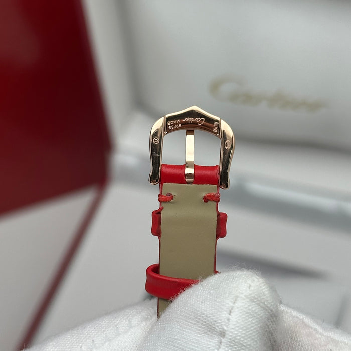 Cartier Baignoire Mini Gold Watch 24MM – Red Strap Edition