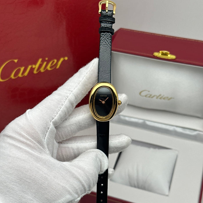 Cartier Baignoire Mini Gold 24MM – Black Dial Edition