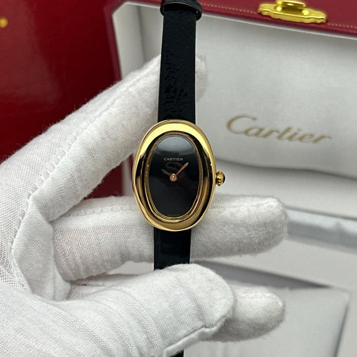Cartier Baignoire Mini Gold 24MM – Black Dial Edition