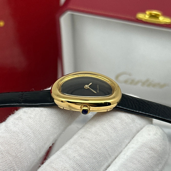 Cartier Baignoire Mini Gold 24MM – Black Dial Edition