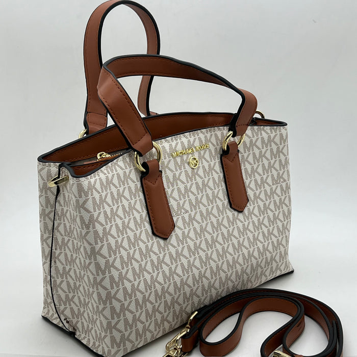 Michael Kors Signature Medium Satchel Bag – MK Logo | Crossbody Strap