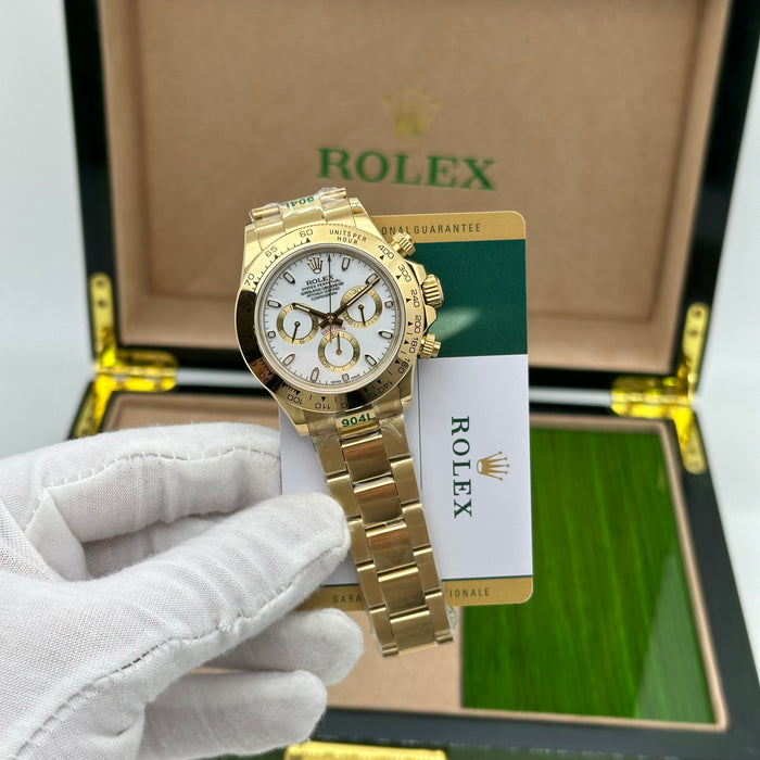 Rolex Daytona Gold White Dial Automatic Chrono 40mm