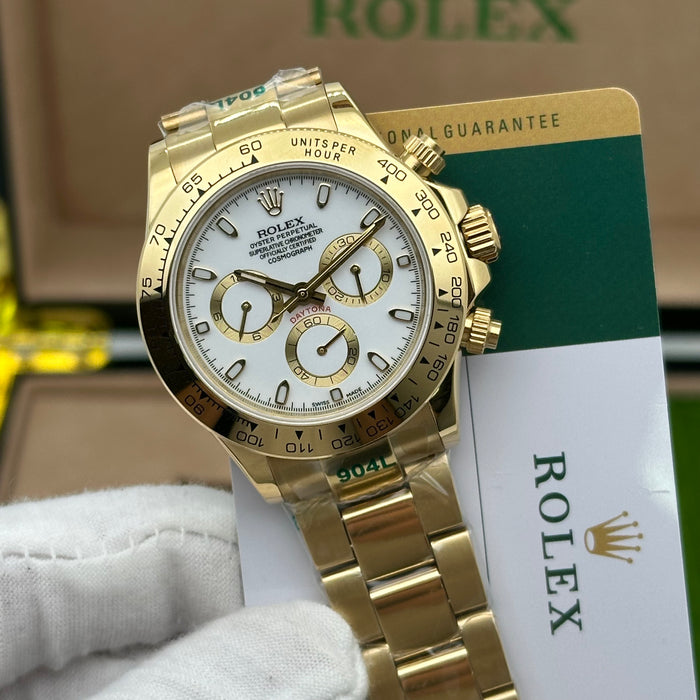 Rolex Daytona Gold White Dial Automatic Chrono 40mm