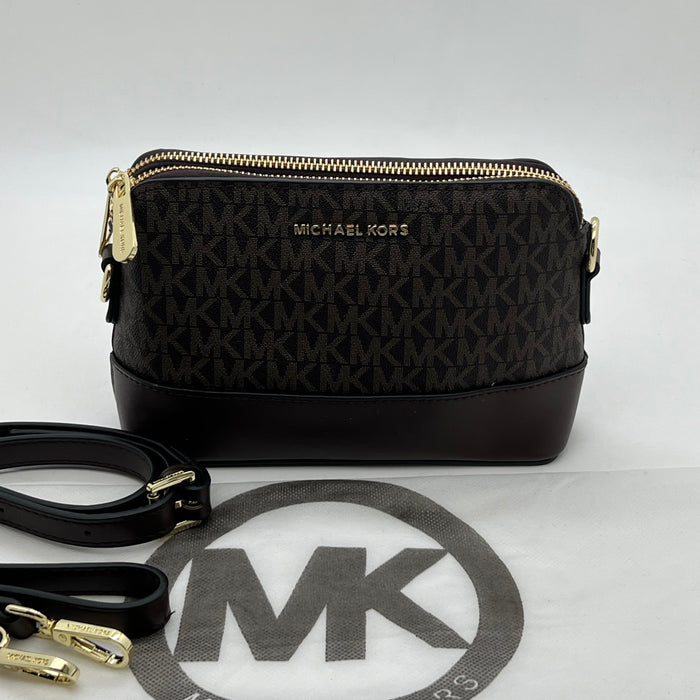 Michael Kors Signature Crossbody Bag – Double Zip MK Logo | Compact Shoulder Bag