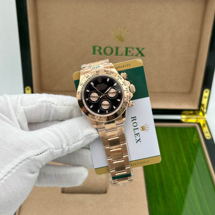 Rolex Daytona Rose Gold Black Dial Automatic Chrono