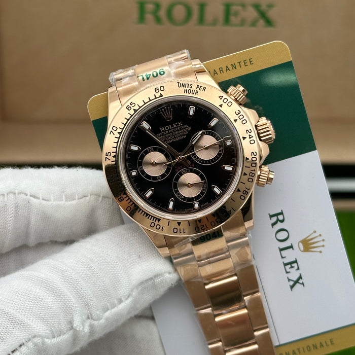 Rolex Daytona Rose Gold Black Dial Automatic Chrono