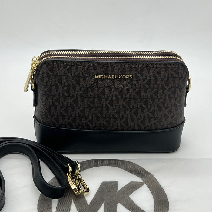 Michael Kors Signature Crossbody Bag – Double Zip MK Logo | Compact Shoulder Bag
