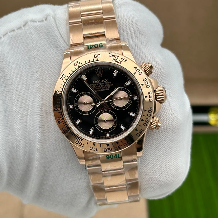 Rolex Daytona Rose Gold Black Dial Automatic Chrono