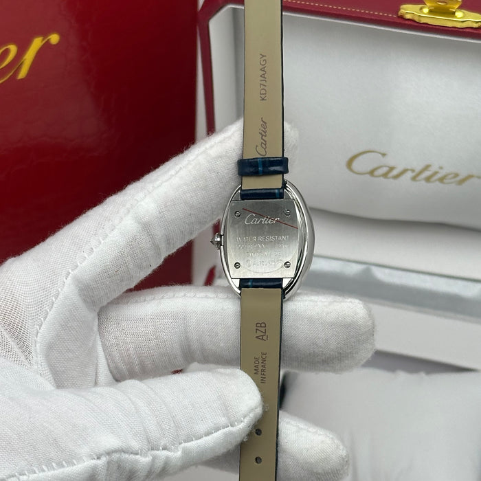 Cartier Baignoire Diamond Bezel 24MM – Blue Strap Edition