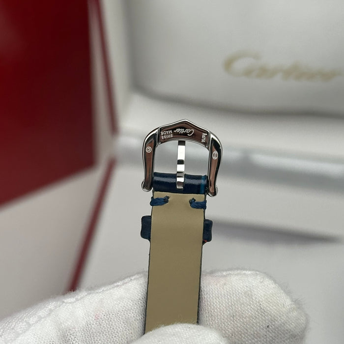 Cartier Baignoire Diamond Bezel 24MM – Blue Strap Edition